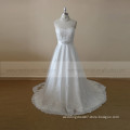 Pretty A-line Sweet Heart Satin Lace Wedding Dress With Beading On The Belt